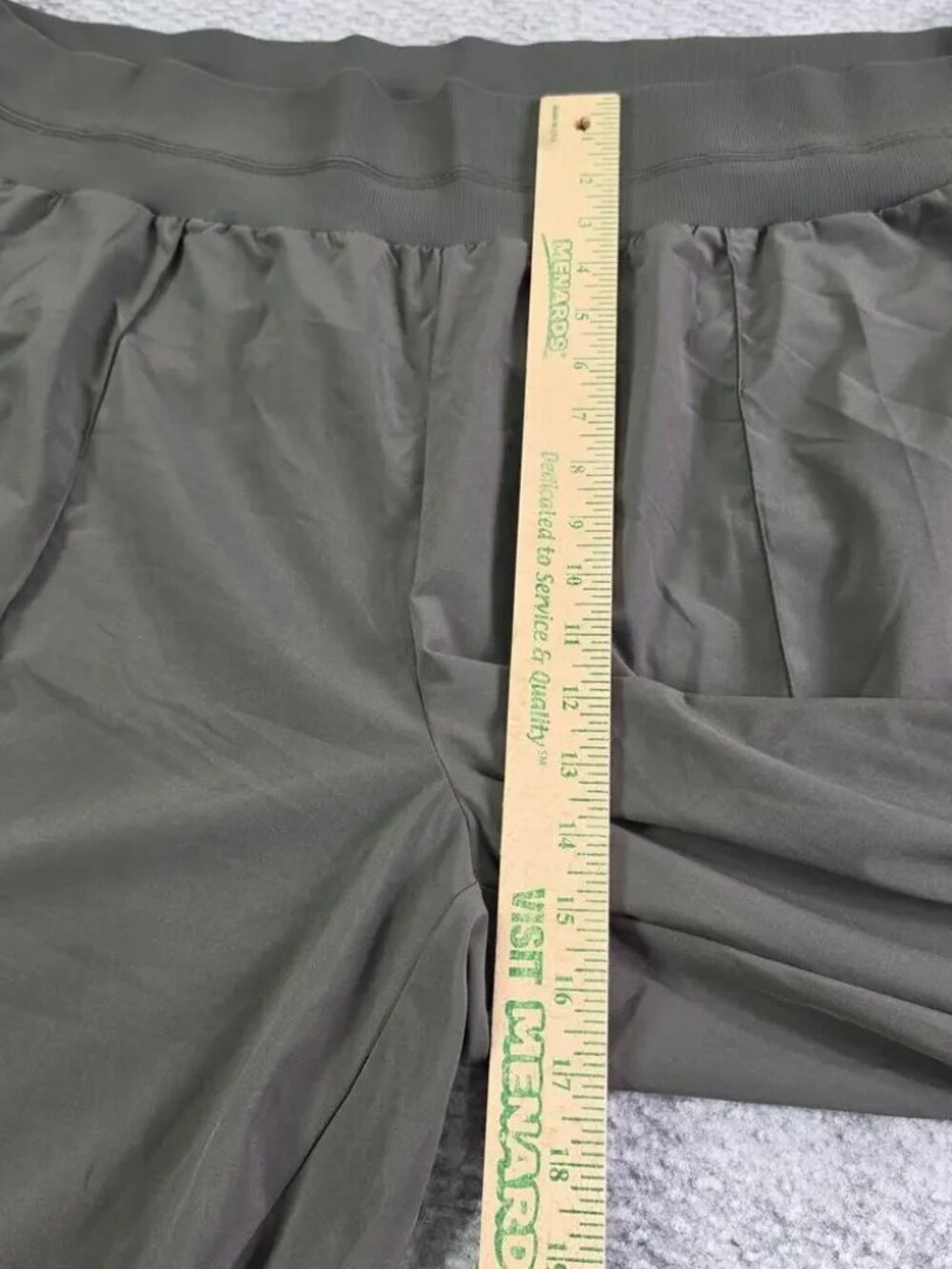 Athleta Nolita Wide Leg Pants Olive Green Tuxedo Satin Stripe Travel - Picture 6 of 14